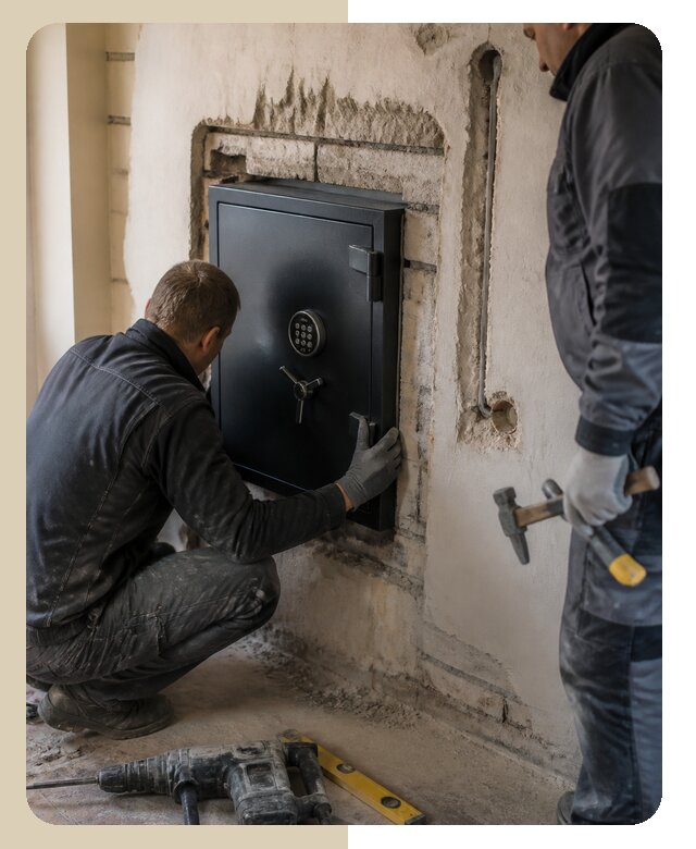 Профессиональное встраивание сейфа в стену в Мысках